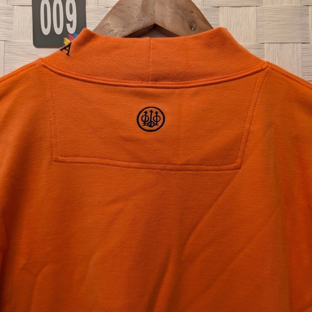 Beretta Mens Blaze Orange Mock Neck Long Sleeve Cotton Hunting Shirt Medium - Picture 7 of 11